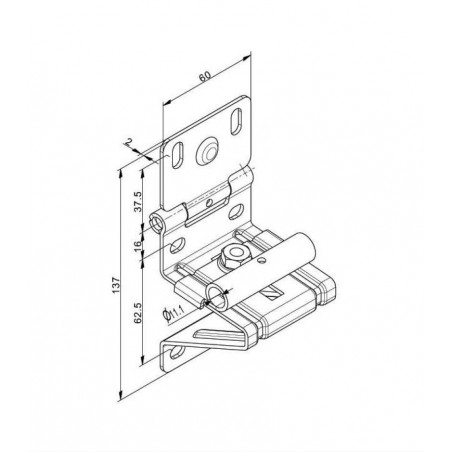 Seitenscharnier Garagentor Scharnier ohne Schrauben